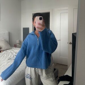 Blue quarter zip